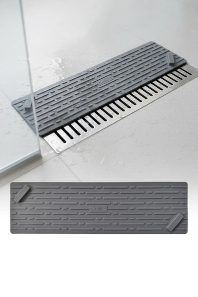Gri Uzun Silikon Gider Kapağı Koku Önleyici Lavabo Banyo Mutfak Balkon Gider 37x11 cm ürün görseli 1