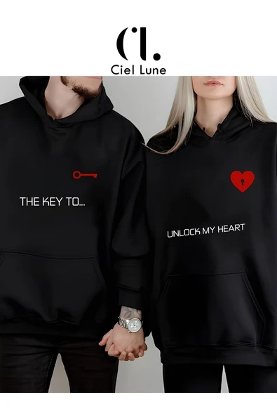 Unisex Kadın Erkek The Key To Çift Sevgili Sweatshirt 2'li Set Takım ürün görseli 1