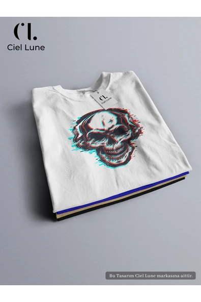 Nevermind Unisex Skull Glich Özel Tasarım - Oversize T-Shirt ürün görseli 1