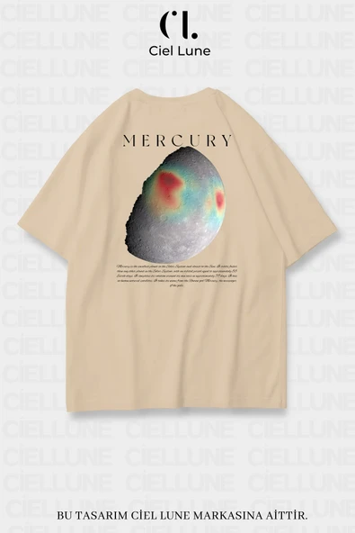 Nevermind Unisex Kadın Erkek Merkür Baskılı Özel Tasarım Oversize T-shirt ürün görseli 1