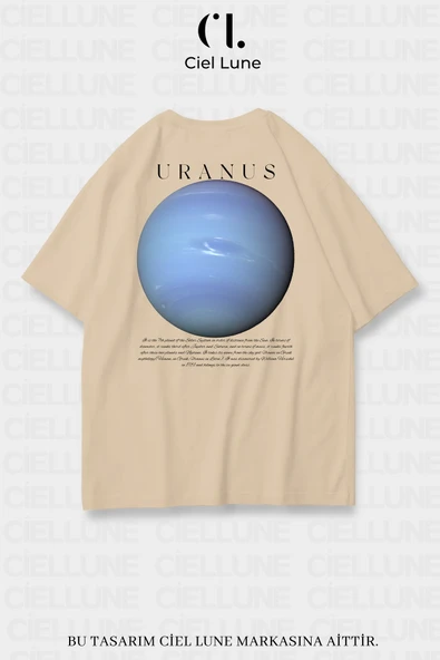 Nevermind Unisex Kadın Erkek Uranüs Baskılı Özel Tasarım Oversize T-shirt ürün görseli 1