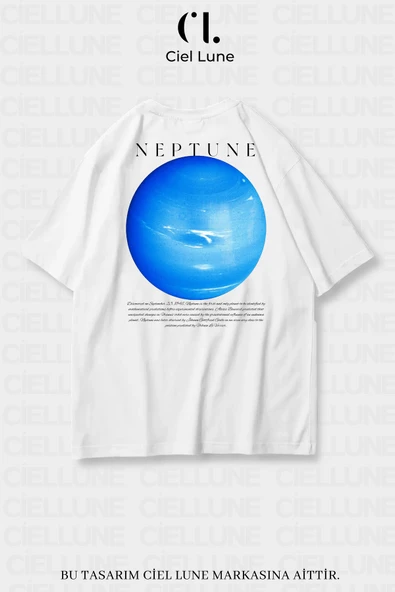 Nevermind Unisex Kadın Erkek Neptün Baskılı Özel Tasarım Oversize T-shirt ürün görseli 1