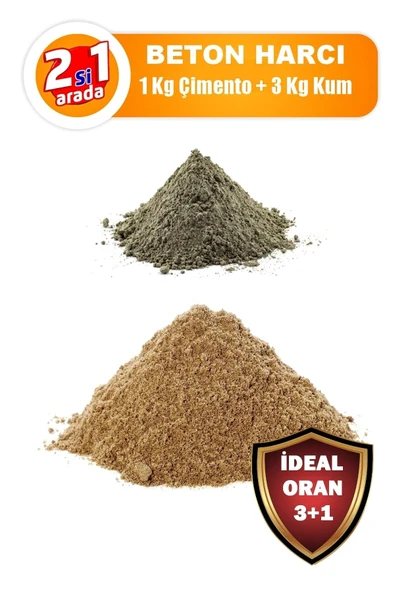 3 kg Kum + 1 kg Çimento / İnşaat Tadilat Tamir Harcı Ve Beton İçin En Iyi Oran ürün görseli 1
