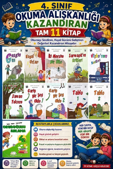 4. Sınıf Okuma Alışkanlığı Kazandıran Okumayı Sevdiren Tam 11 Kitap - 13 ürün görseli 1