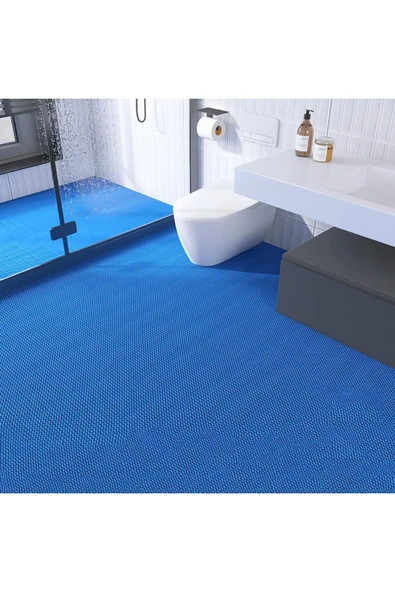 Banyo Duş Havuz Zincir Mat Paspas Kaydırmaz Pvc Paspas / Mavi / Ebat: 90 Cm. ürün görseli 1