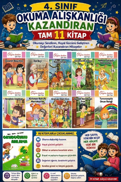4. Sınıf Okuma Alışkanlığı Kazandıran Okumayı Sevdiren Tam 11 Kitap -8 ürün görseli 1