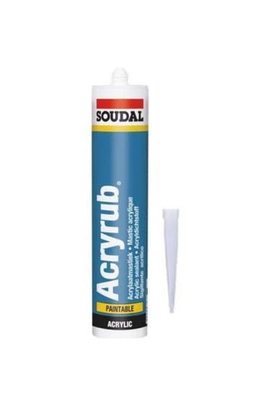 Soudal Acryrub Silikonize Mastik 500 gr Beyaz 4 Adet 1 Adet Silikon Tapancalı ürün görseli 1