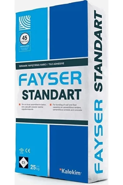 YAPIŞTIRMA HARCI Fayser Gri 25 Kg ürün görseli 1