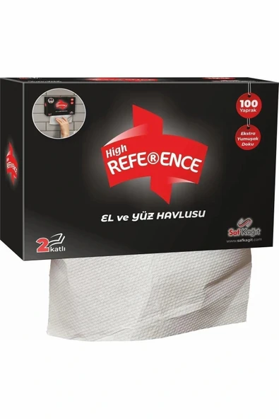 Reference El Yüz Havlusu 2 Katlı 100'lü x 24 Paket Siyah ürün görseli 1