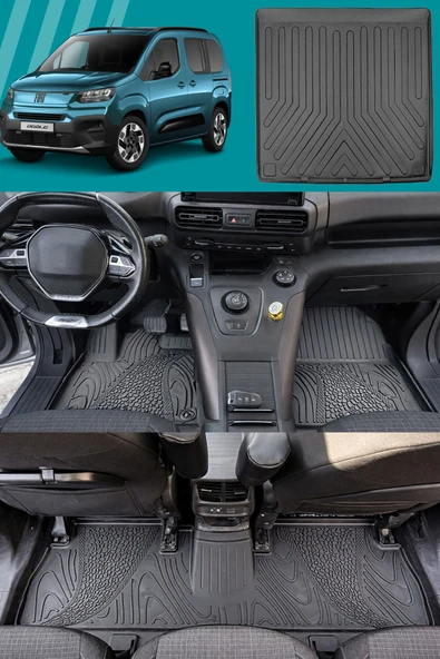 Rizline Fiat Doblo 2023 ve Sonrası 3D Havuzlu Premıum Paspas ve Bagaj Havuzu Separatörsüz ürün görseli 1