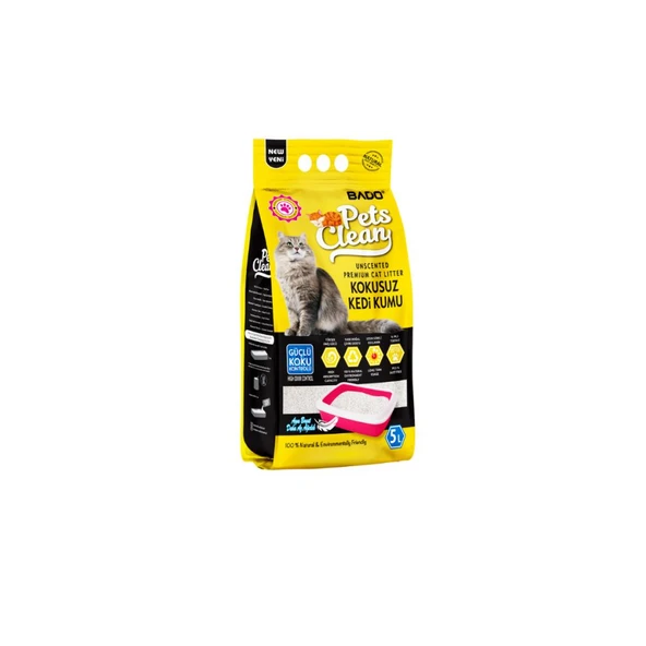 Pets Clean Kedi Kumu Natural Kokusuz 5Lt ürün görseli 1