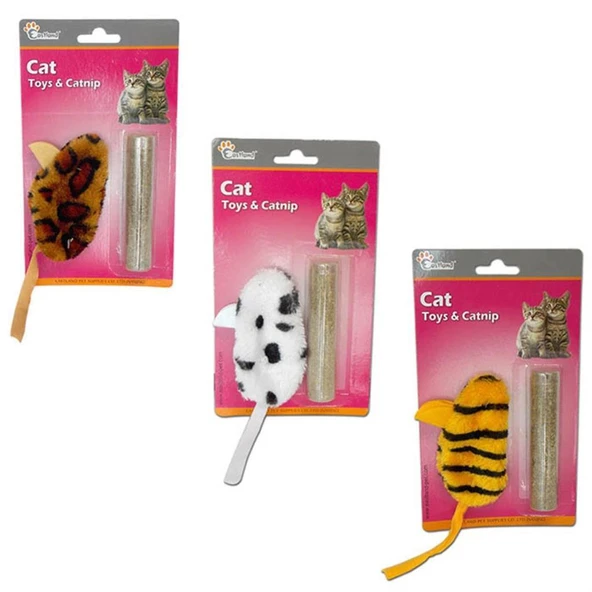 Eastland Kedi Otlu Peluş Fare Kedi Oyuncağı 10 cm (1 Adet) ürün görseli 1