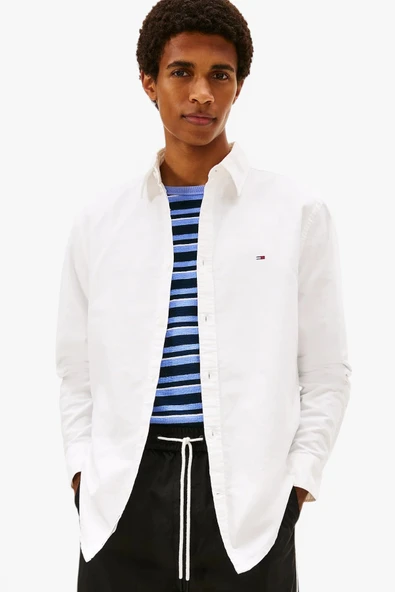 Tommy Hilfiger   TJM REG OXFORD SHIRT EXT Erkek Beyaz UK Gömlek - DM0DM22836 ürün görseli 1