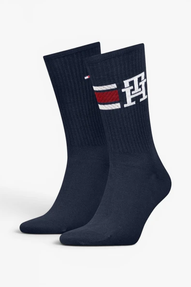 Tommy Hilfiger   TH MEN SOCK 2P MONOGRAM SPORT Erkek Mavi Çorap - S701236320 ürün görseli 1