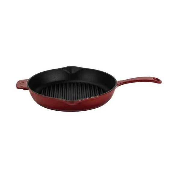 Lava Demir Döküm Yuvarlak 28 cm Izgara Tavası Bordo ürün görseli 1