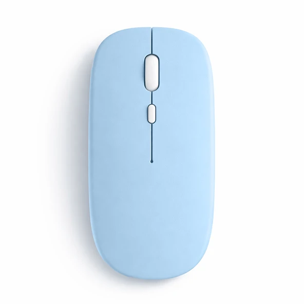 Dual Mode Kablosuz Mouse Bluetooth USB Dongle Çoklu Cihaz Destekli Şarjlı ve Sessiz Kullanım  Mavi ürün görseli 1