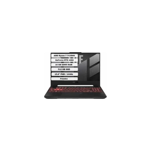 Asus TUF Gaming A15 FA507NUR-LP167 Ryzen 7 7435HS 16 GB 512 GB SSD RTX4050 15.6" Full HD Gaming Laptop - OUTLET ürün görseli 1