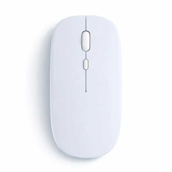 Dual Mode Kablosuz Mouse Bluetooth USB Dongle Çoklu Cihaz Destekli Şarjlı ve Sessiz Kullanım  Beyaz ürün görseli 1