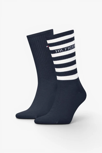 Tommy Hilfiger   TH MEN SPORT SOCK 2P BRETON STRI Erkek Mavi Çorap - S701236735 ürün görseli 1