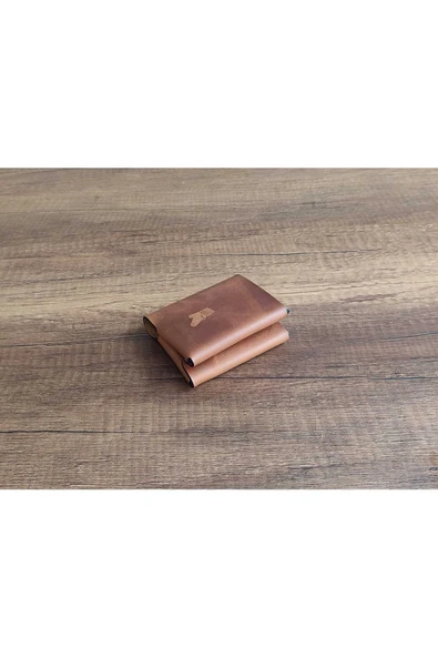 sumerianwallet Minimalist Crazy Deri Cüzdan Cat Sarısı (anahtarlık Hediye) ürün görseli 1
