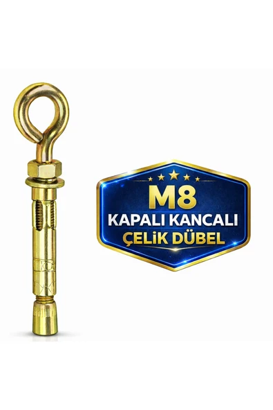 DESIPHON Kancalı Çelik Dübel M8 Kapalı Ağız Salıncak Boks Torbası Avize Tavan Asma Aparatı ürün görseli 1