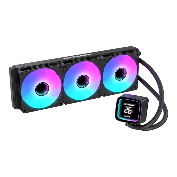 NG-360C Nitro Cool 360mm ARGB Fanlı Derece Göstergeli Sıvı CPU Soğutucu Siyah ürün görseli 1