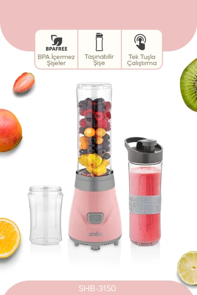 Sinbo Shb-3150 Pembe 350 W Smoothie Blender ürün görseli 1