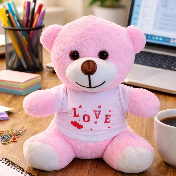 Love Tişörtlü Pembe Ayıcık ürün görseli 1