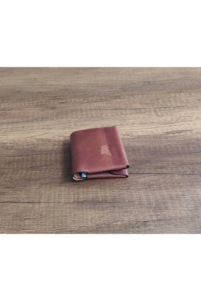 sumerianwallet Minimalist Crazy Deri Cüzdan Tarçın (ANAHTARLIK HEDİYE) ürün görseli 1