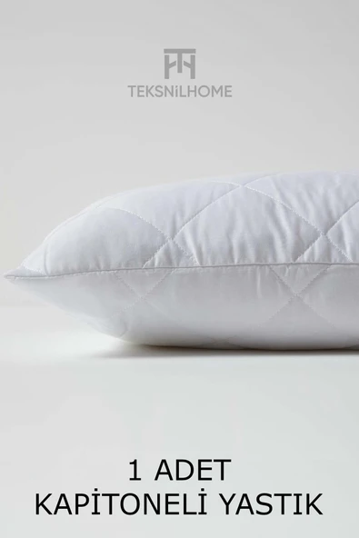 TeksNil Home Yumuşak 1 Adet Kapitone Yastık 800 gram | Fermuarlı Yastık Kılıflı | 50 X 70 Cm ürün görseli 1