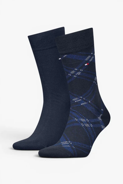Tommy Hilfiger   TH MEN SOCK 2P CHECK Erkek Mavi Çorap - S701236310 ürün görseli 1