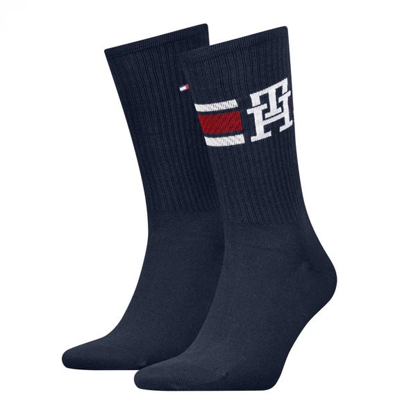 Tommy Hilfiger   TH MEN SOCK 2P MONOGRAM SPORT Erkek Mavi Çorap - S701236320 ürün görseli 1