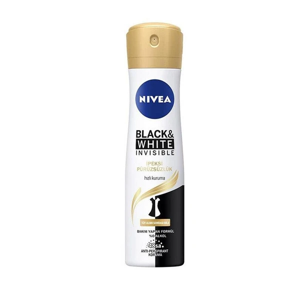 Nivea Black  White Invisible Deodorant For Women İpeksi Pürüzsüzlük 150 ml ürün görseli 1