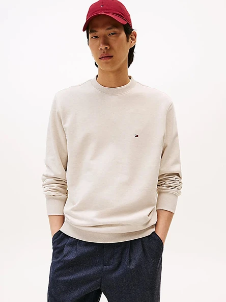 Tommy Hilfiger   ESSENTIAL TERRY CREWNECK Erkek Bej Sweatshirt - MW0MW37237 ürün görseli 1