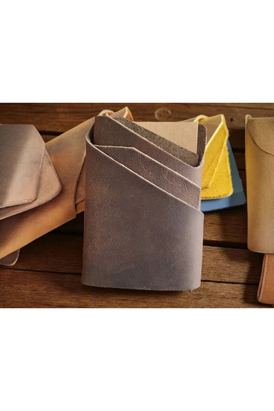 sumerianwallet Minimalist Crazy Deri Kahverengi Kartlık (anahtarlık Hediye) ürün görseli 1