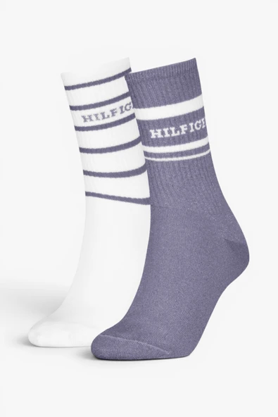 Tommy Hilfiger   TH WOMEN SOCK 2P HILFIGER Kadın Mor Çorap - S701236457 ürün görseli 1