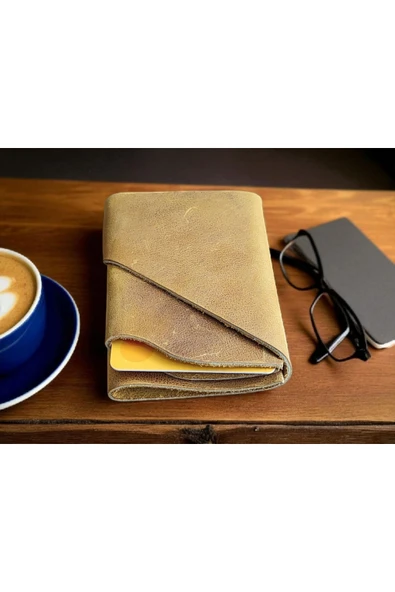 sumerianwallet Minimalist Crazy Deri Cat Sarısı Kartlık(anahtarlık Hediye) ürün görseli 1