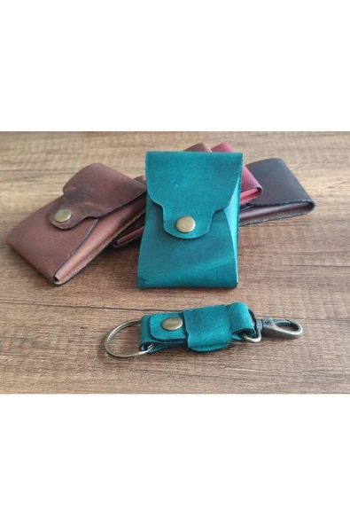 sumerianwallet Minimalist Yeşil Dikey Ön Cep Cüzdanı ürün görseli 1