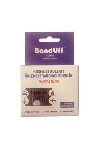 BANDUFF KUSMA VE BULANTI ÖNLEMEYE YARDIMCI BİLEKLİK 2 Lİ PAKET İÇİ  MOR ürün görseli 1