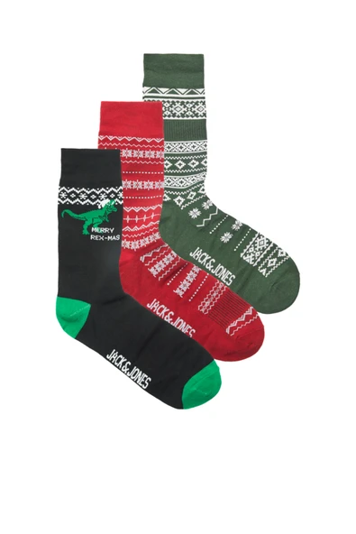 Jack & Jones   Jacrexmas Socks Giftbox Erkek Kırmızı Çorap - 12222810 ürün görseli 1