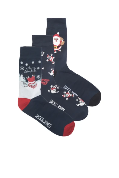Jack & Jones   Jacsanta Xmas Socks Giftbox Erkek Lacivert Çorap - 12221911 ürün görseli 1