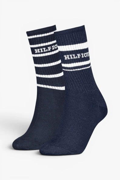 Tommy Hilfiger   TH WOMEN SOCK 2P HILFIGER Kadın Beyaz Çorap - S701236457 ürün görseli 1
