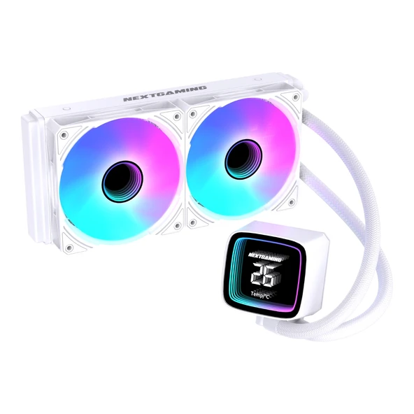NG-240C Nitro Cool 240mm ARGB Fanlı Derece Göstergeli Sıvı CPU Soğutucu  Beyaz ürün görseli 1