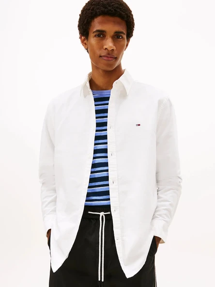 Tommy Hilfiger   TJM REG OXFORD SHIRT EXT Erkek Beyaz UK Gömlek - DM0DM22836 ürün görseli 1