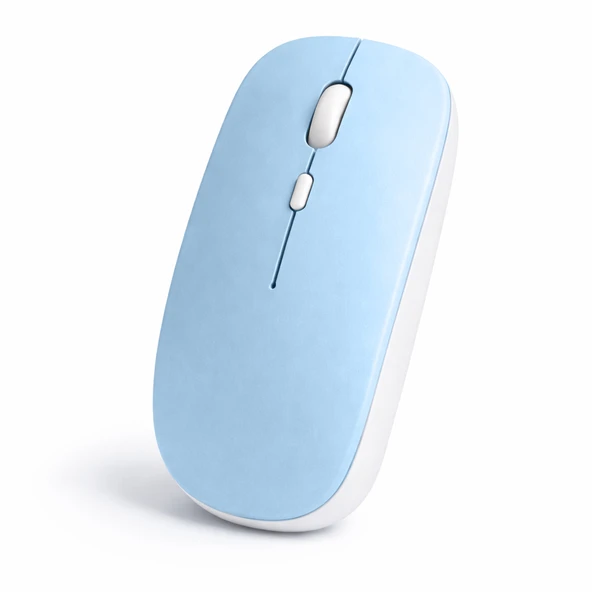 Minimal Tasarımlı Kablosuz Mouse Bluetooth Bağlantı Şarjlı USB Dongle Destekli Hafif ve Şık  Mavi ürün görseli 1