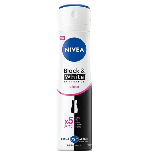 Nivea Invisible for Black  White Deodorant (Clear) 150 ml ürün görseli 1