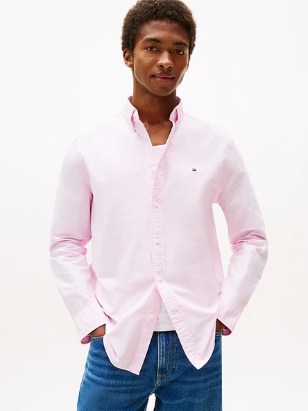 Tommy Hilfiger   SOLID HERITAGE OXFORD RF SHIRT Erkek Pembe UK Gömlek - MW0MW35774 ürün görseli 1