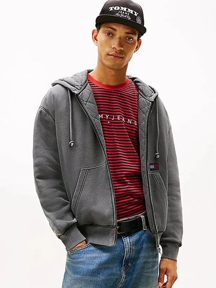Tommy Hilfiger   TJM 90S QUILT NEW CLASSICS FZ Erkek Siyah Sweatshirt - DM0DM22364 ürün görseli 1