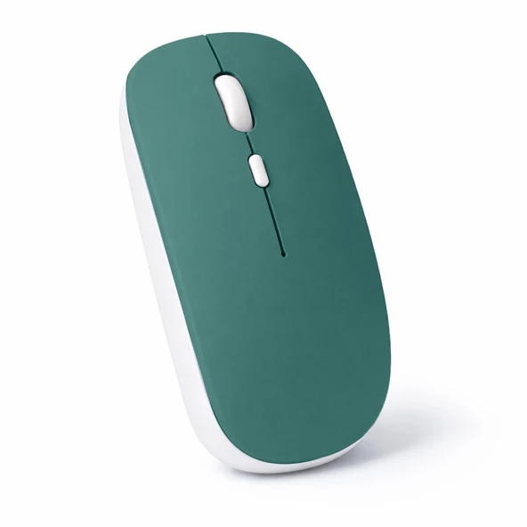 Tüm Cihazlara Uyumlu Bluetooth Mouse Şarjlı Batarya USB Dongle ve Şarj Kablosu Dahil  Haki ürün görseli 1