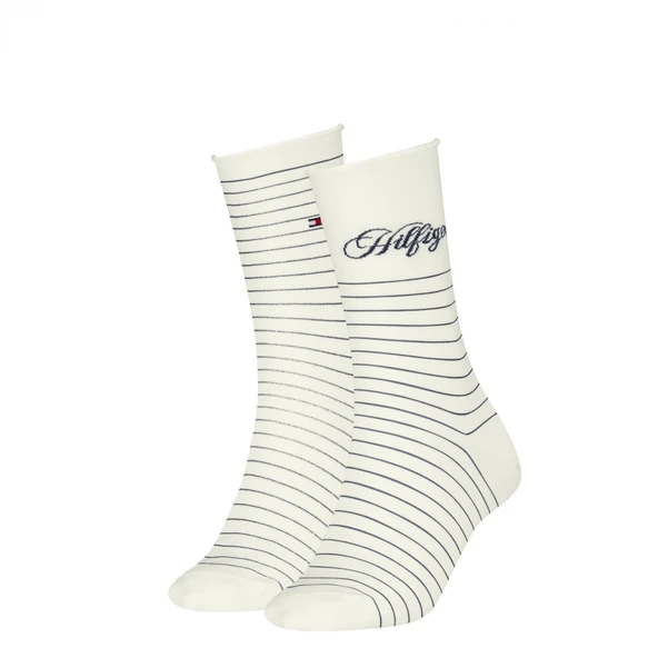 Tommy Hilfiger   TH WOMEN SOCK 2P HILFIGER STRIPE Kadın Mavi Çorap - S701236455 ürün görseli 1